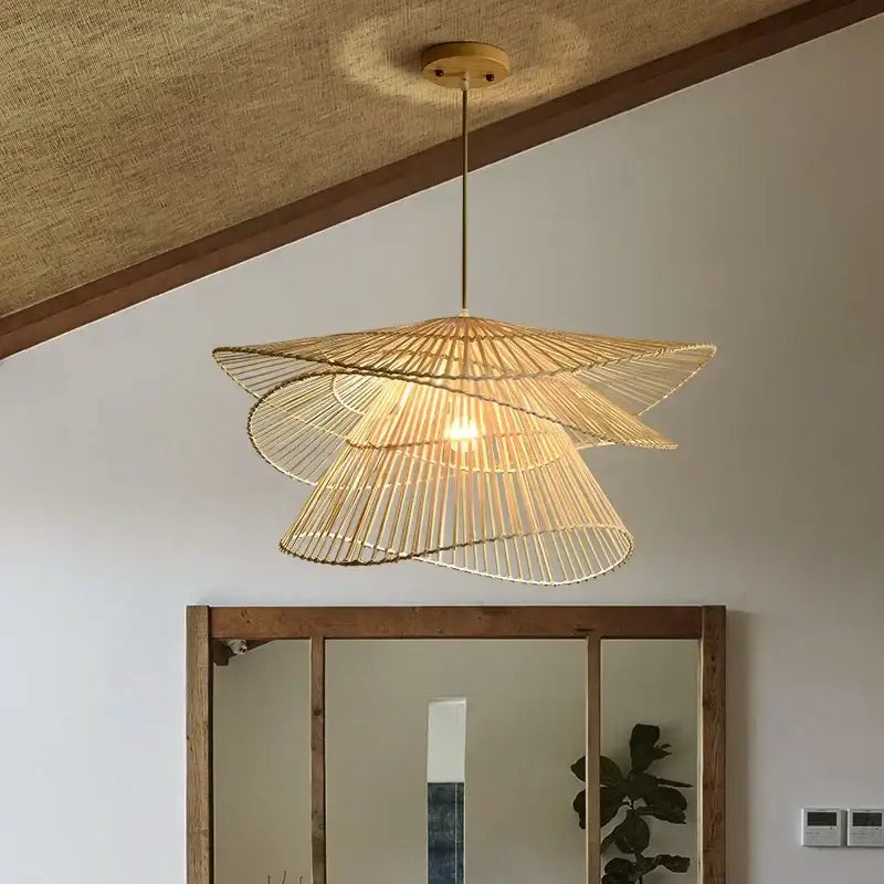 Bamboo Rattan Pendant Light 35 To 65cm