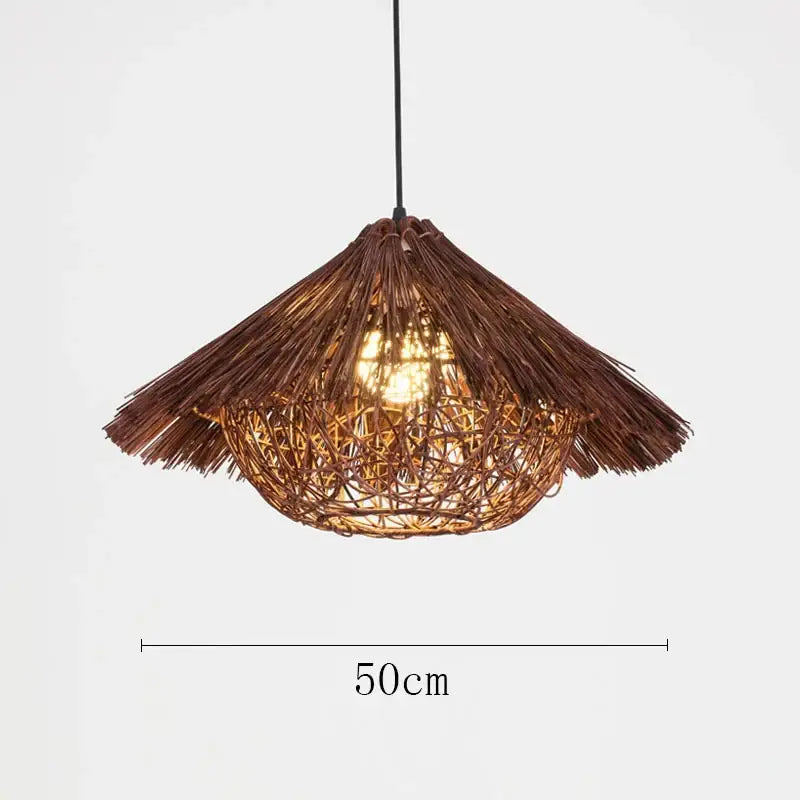 Rattan Straw Hat Chandelier