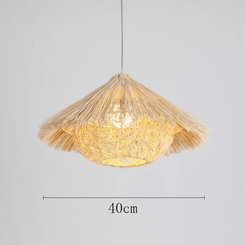 Rattan Straw Hat Chandelier