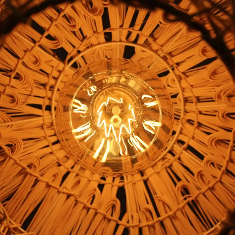 Rattan Straw Hat Chandelier