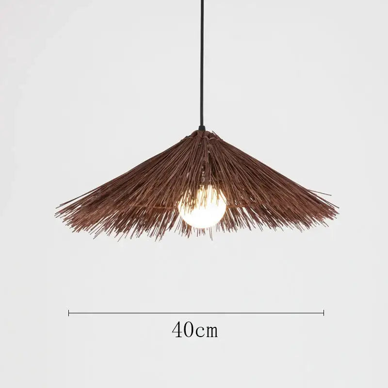 Rattan Straw Hat Chandelier