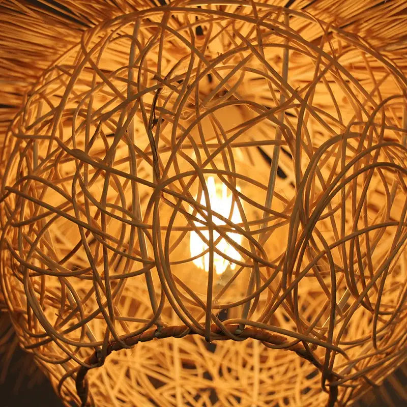 Rattan Straw Hat Chandelier
