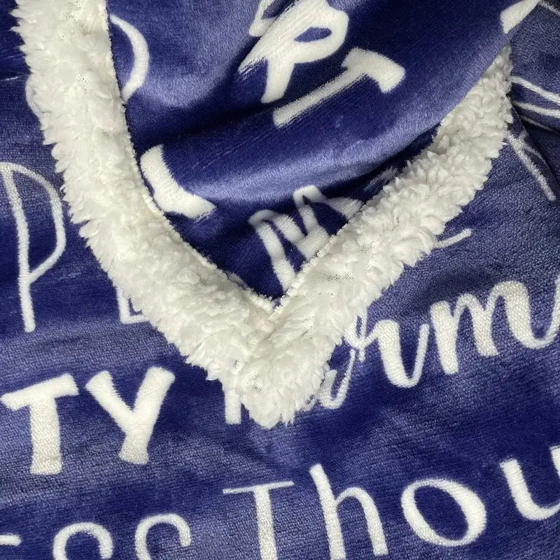 Blue Flannel Throw Blanket