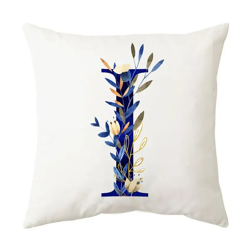 Gold Floral Letter Pillowcase