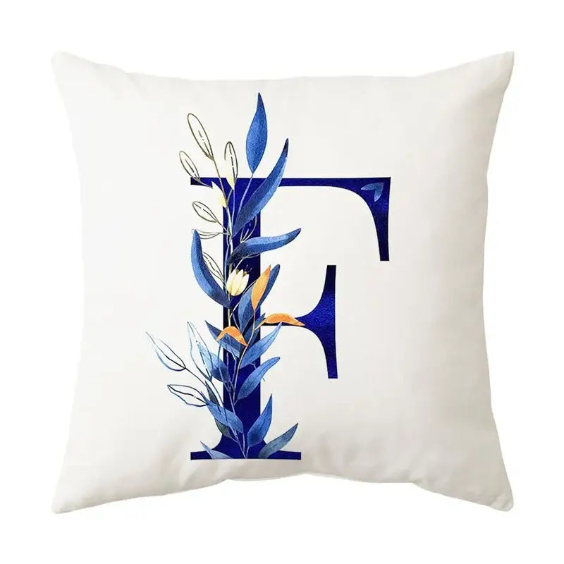Gold Floral Letter Pillowcase