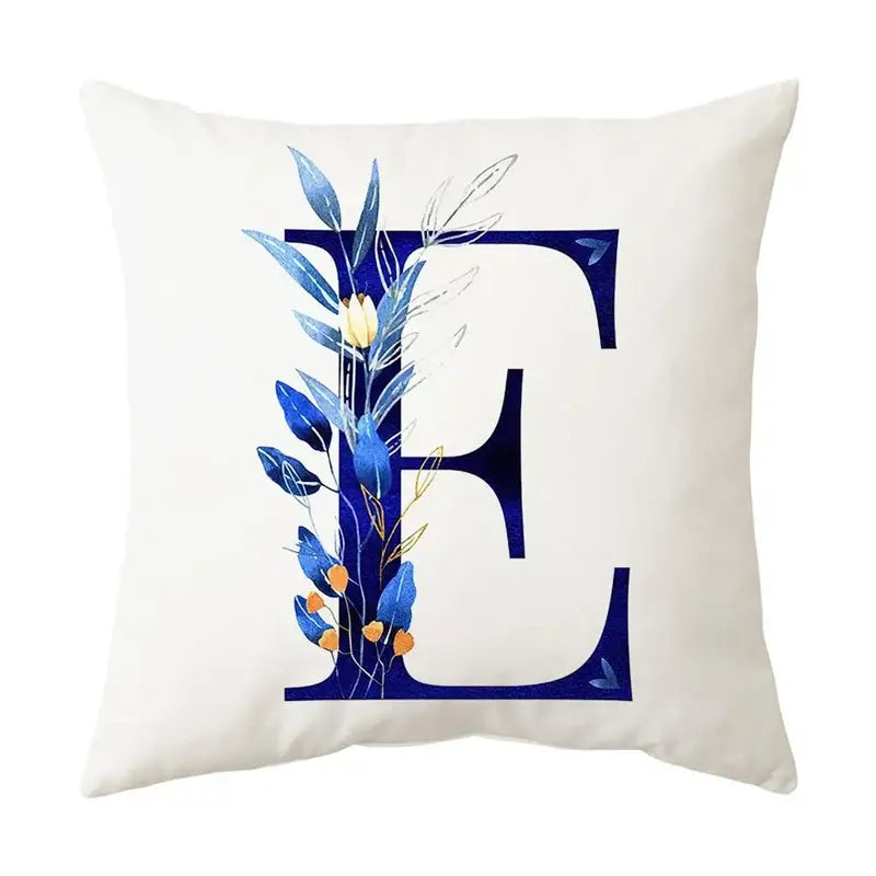 Gold Floral Letter Pillowcase