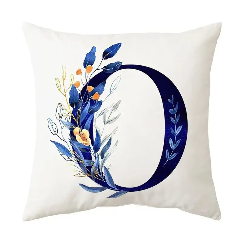 Gold Floral Letter Pillowcase