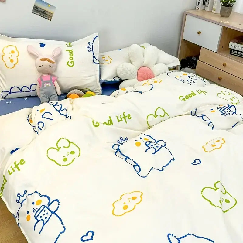 Navy Daisy Bedding Set