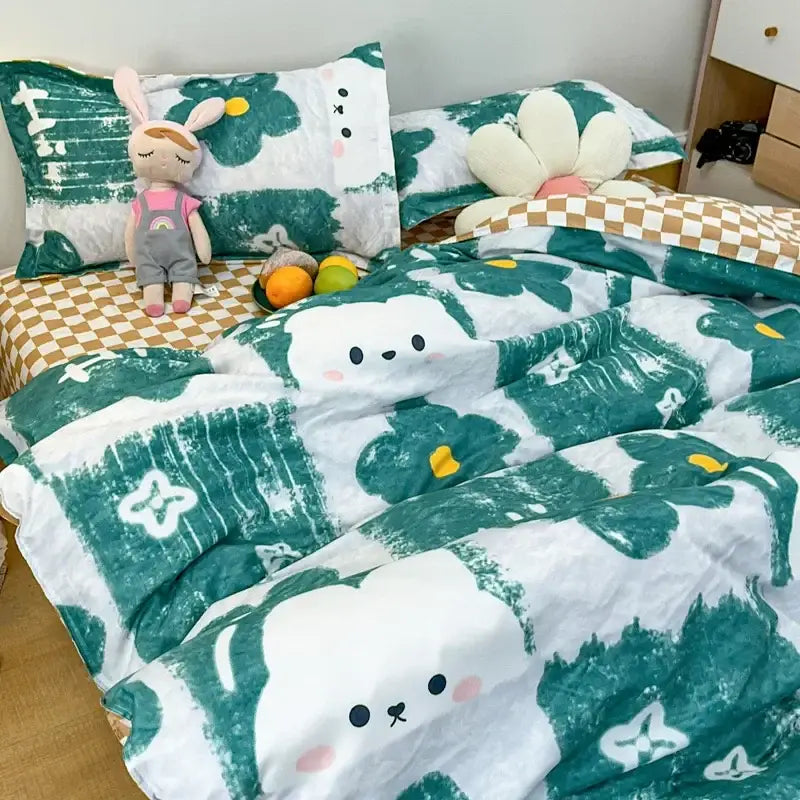 Navy Daisy Bedding Set