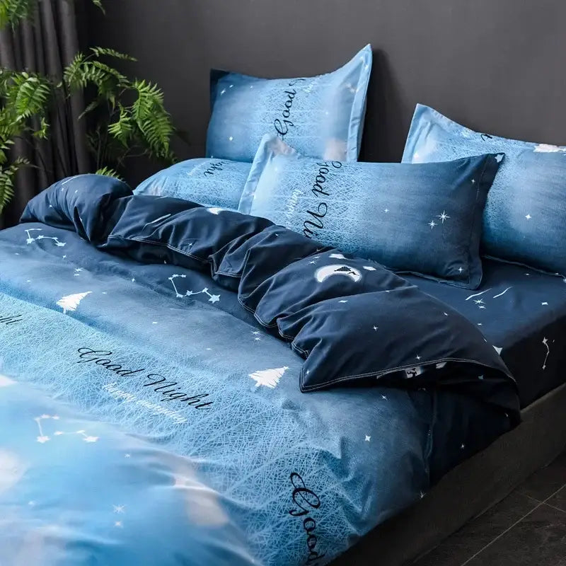 Navy Daisy Bedding Set