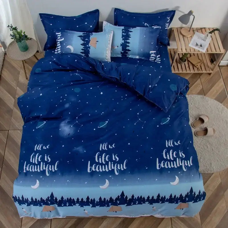 Navy Daisy Bedding Set