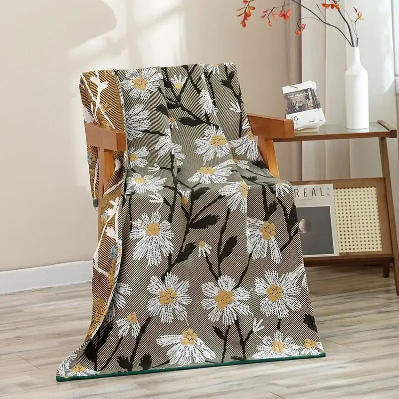 Navy Hibiscus Bath Towel