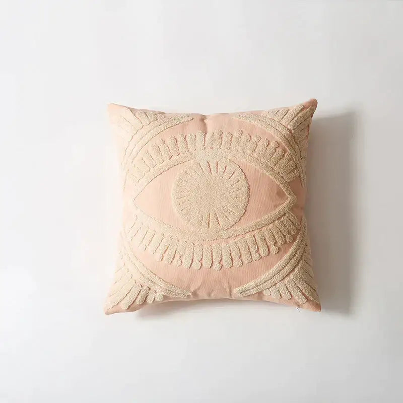 Navy Embroidered Pillow Cover