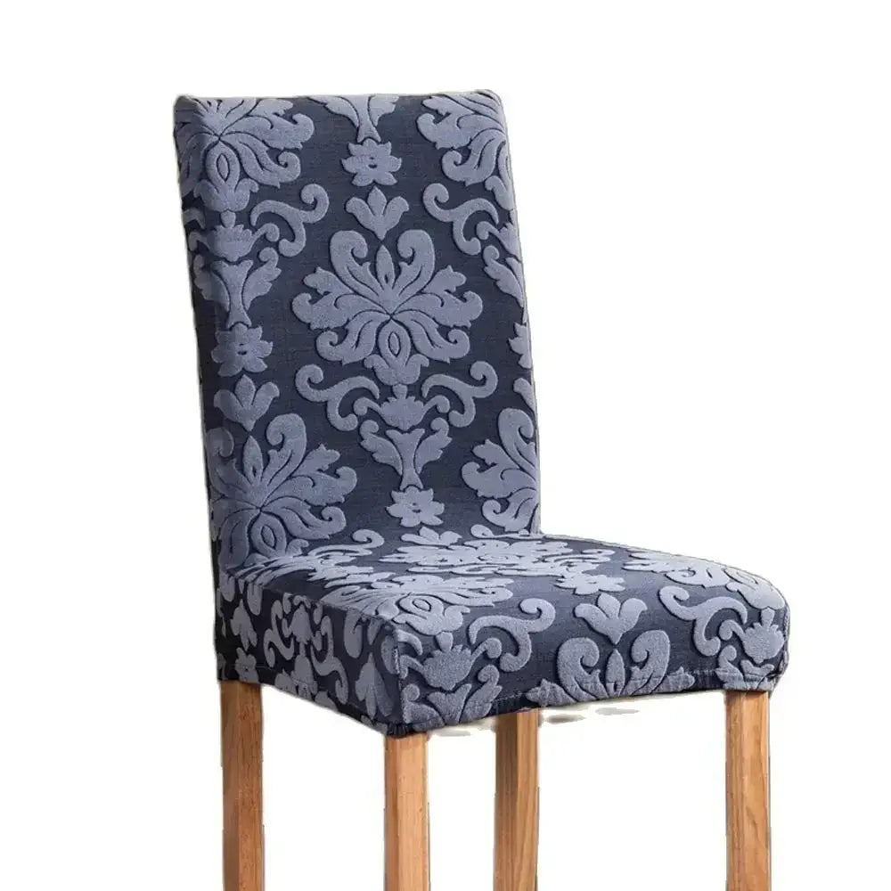 Navy Damask Chair Cover