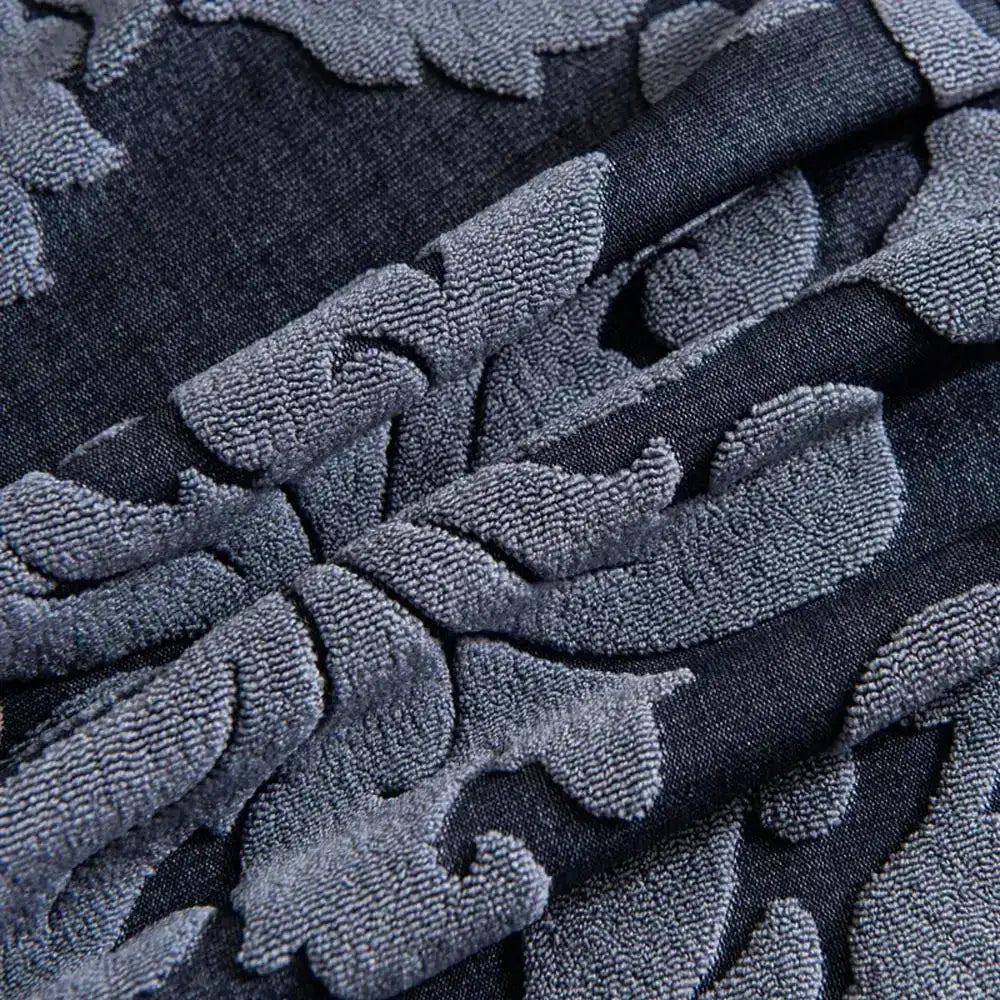 Navy Damask Chair Cover
