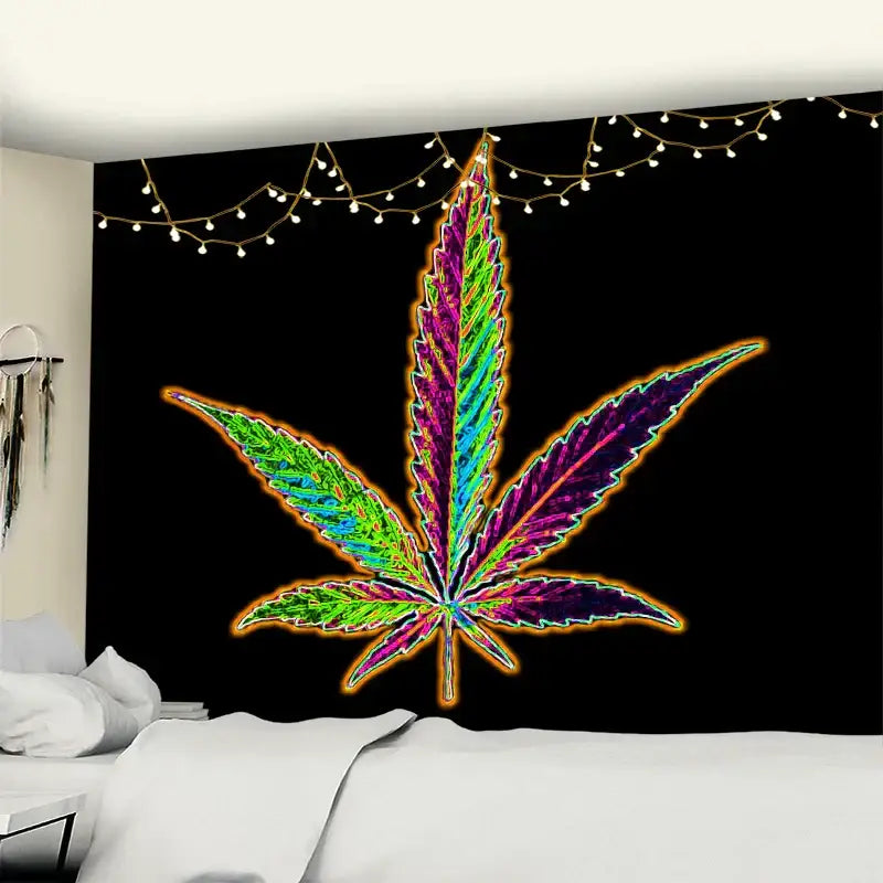 Purple Blue Leaf Tapestry