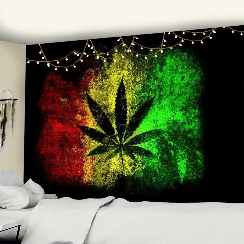 Purple Blue Leaf Tapestry