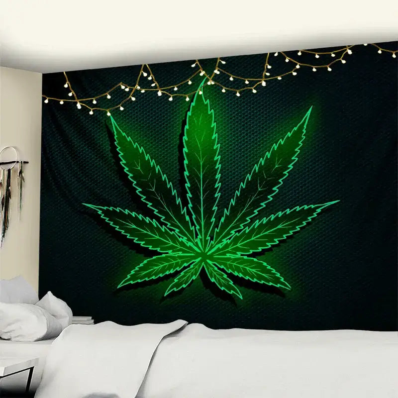 Purple Blue Leaf Tapestry