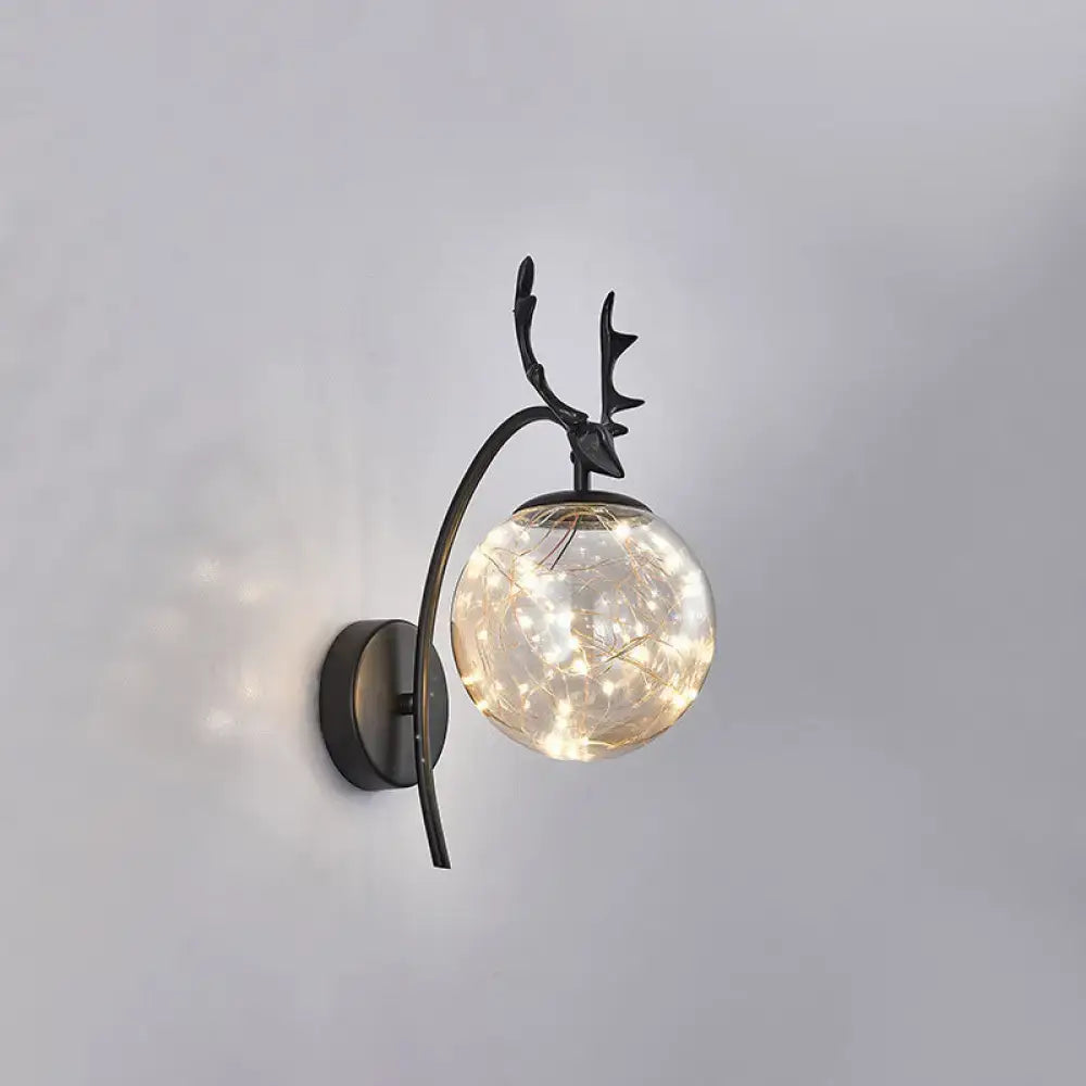 Black Antler Wall Sconce
