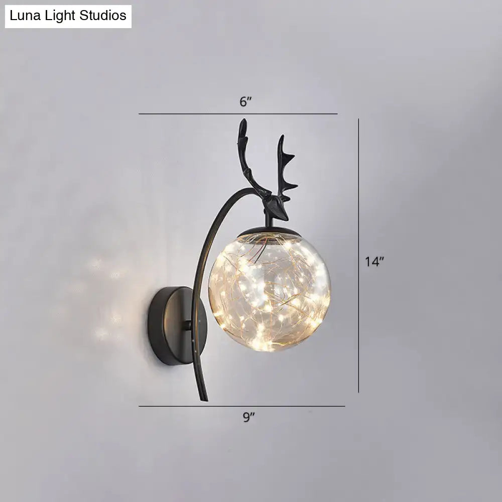 Black Antler Wall Sconce