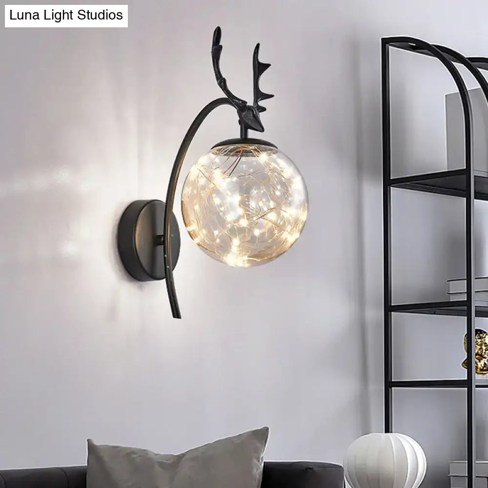 Black Antler Wall Sconce
