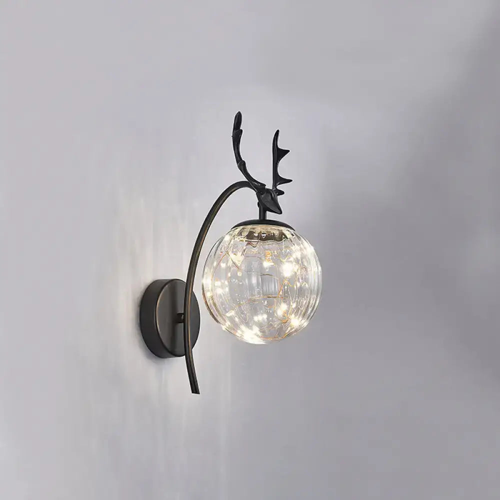 Black Antler Wall Sconce