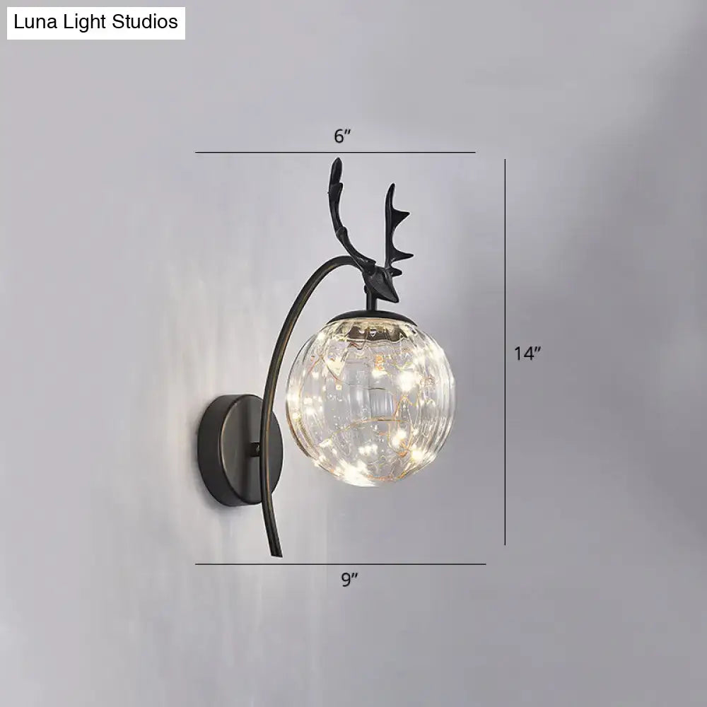 Black Antler Wall Sconce