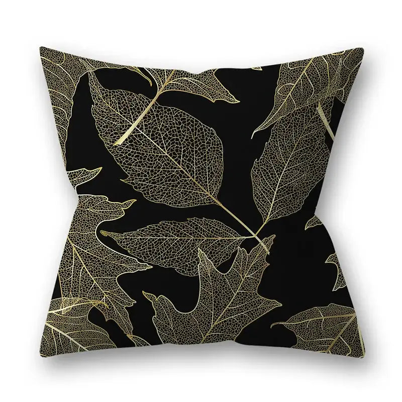 Gold Leaves Pillow Cases