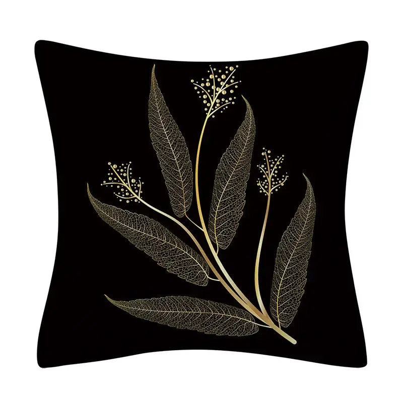 Gold Leaves Pillow Cases