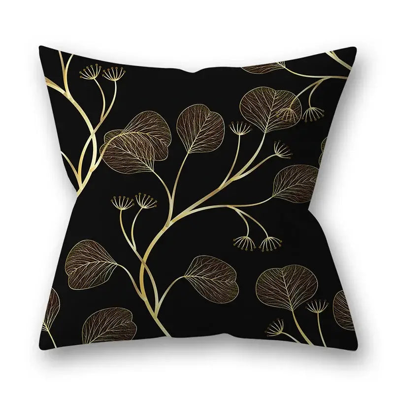 Gold Leaves Pillow Cases