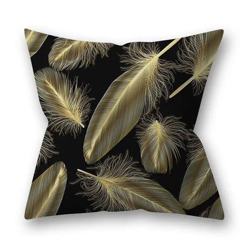 Gold Leaves Pillow Cases