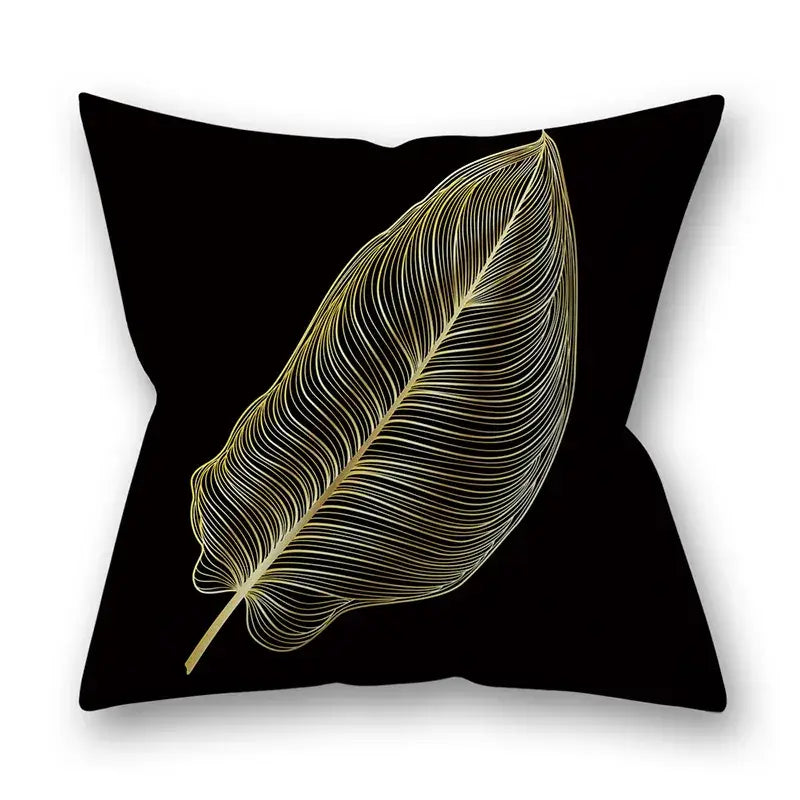 Gold Leaves Pillow Cases