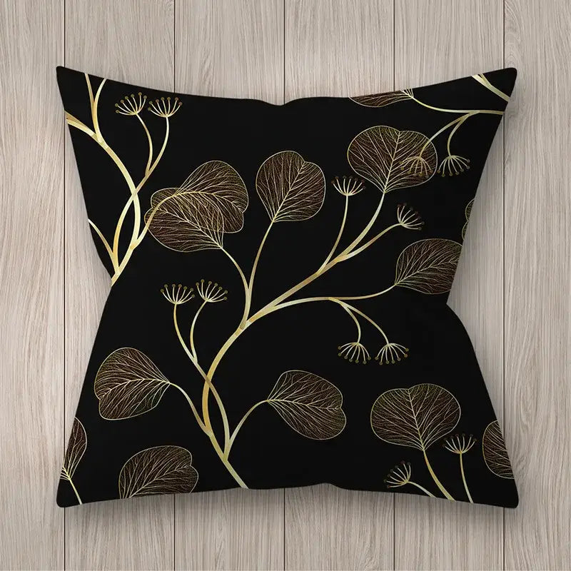 Gold Leaves Pillow Cases
