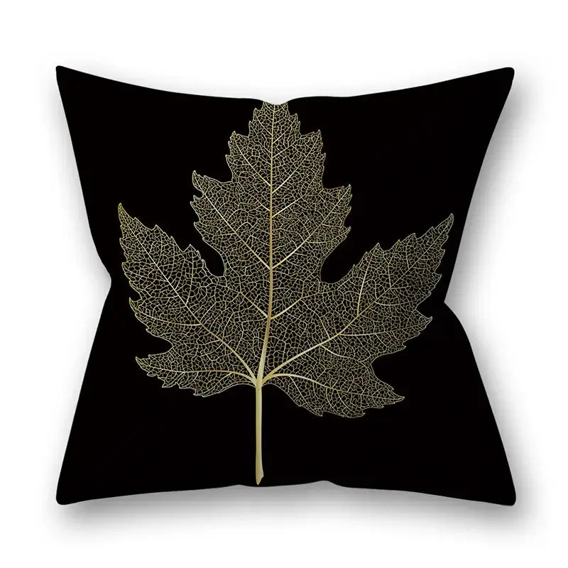Gold Leaves Pillow Cases