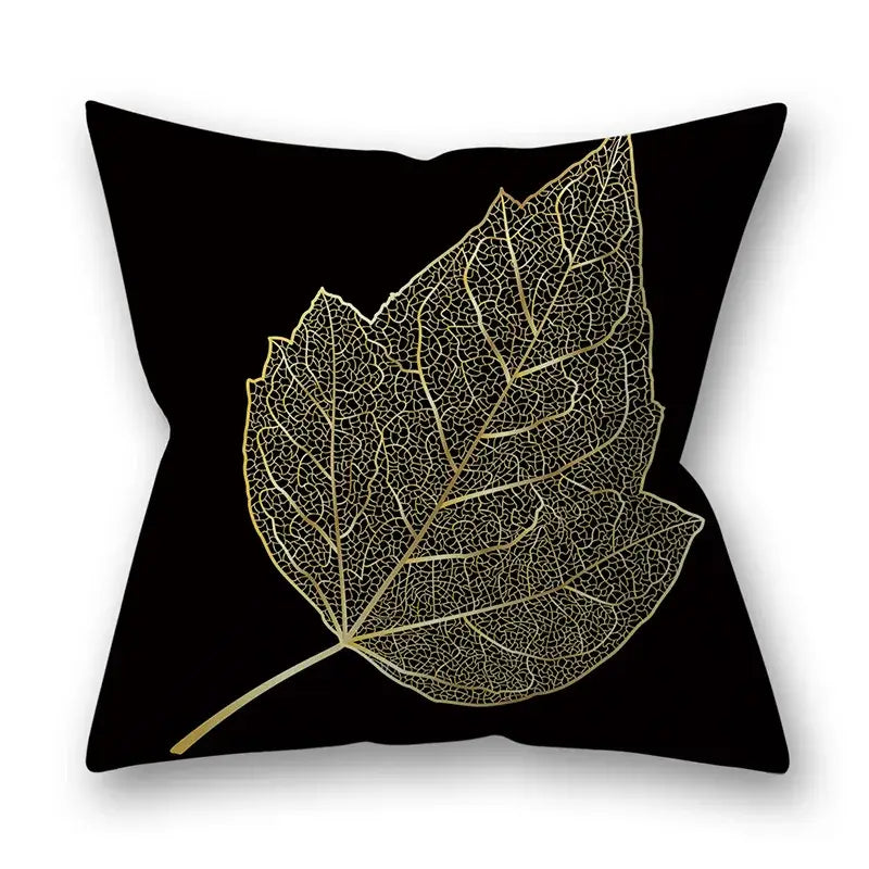 Gold Leaves Pillow Cases
