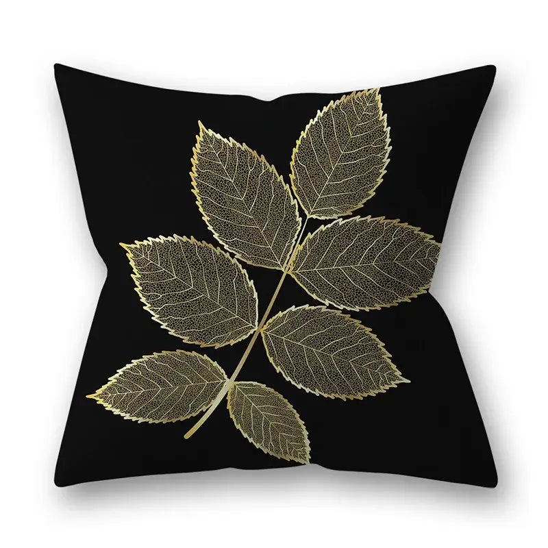 Gold Leaves Pillow Cases