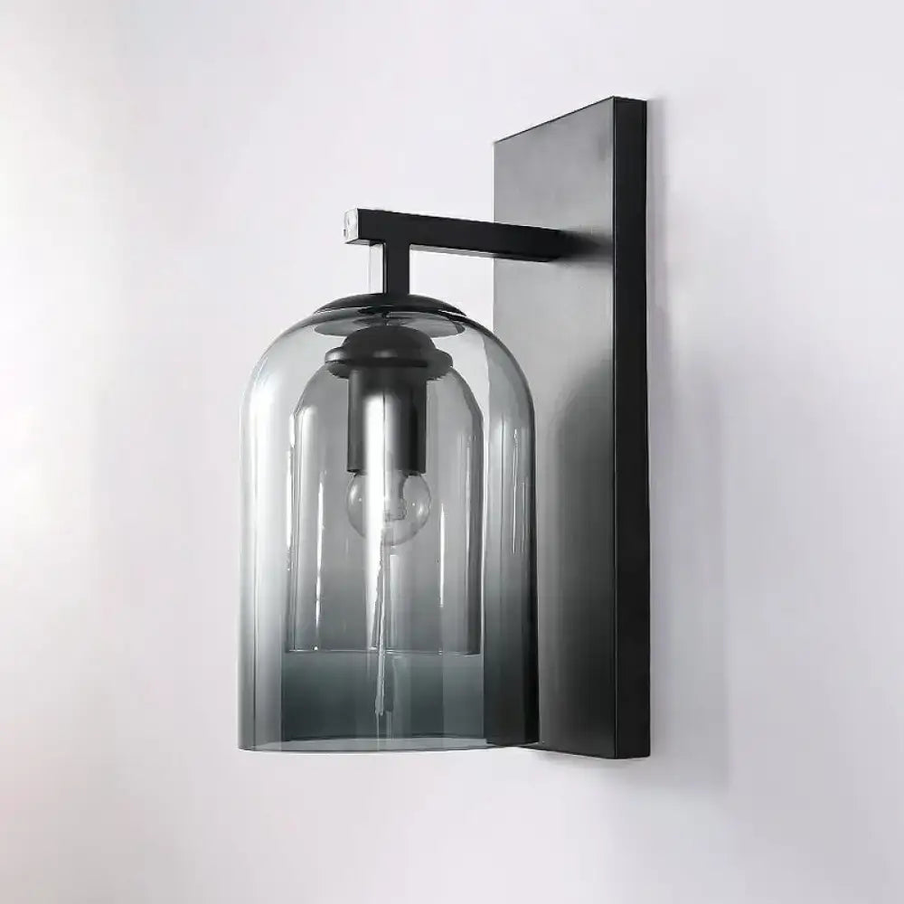 Black Glass Dome Sconce