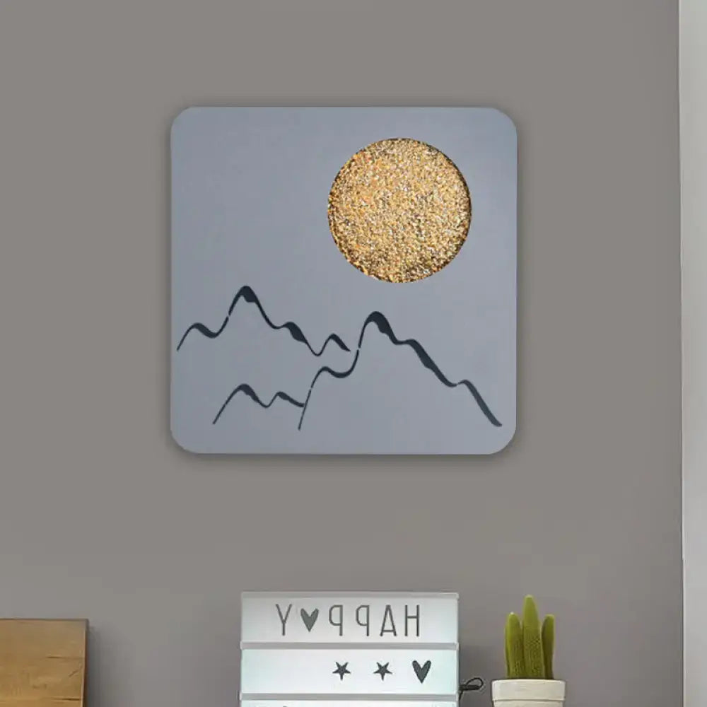 Metallic Mountain Wall Light
