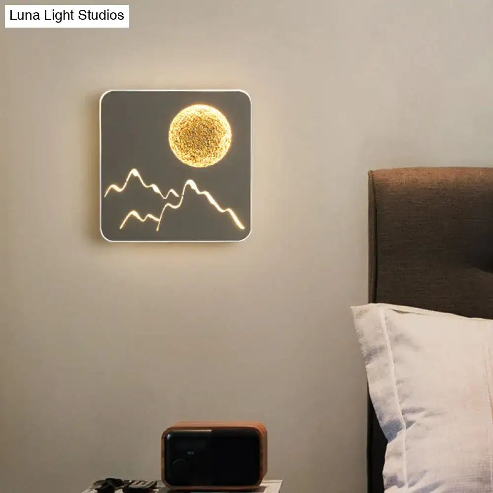Metallic Mountain Wall Light