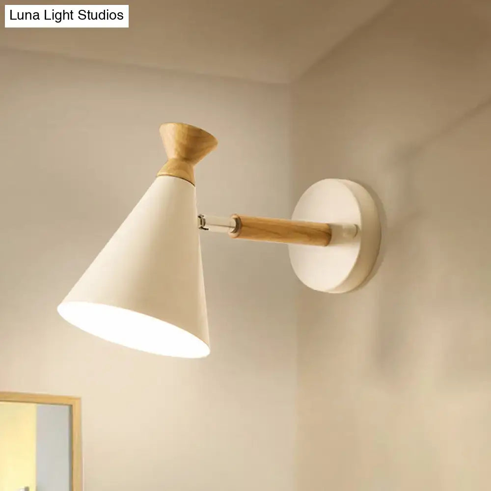 Blue Metal Cone Wall Light