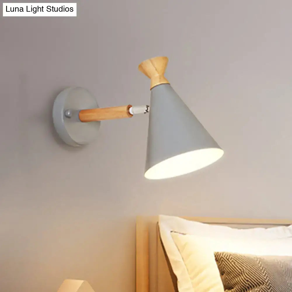 Blue Metal Cone Wall Light