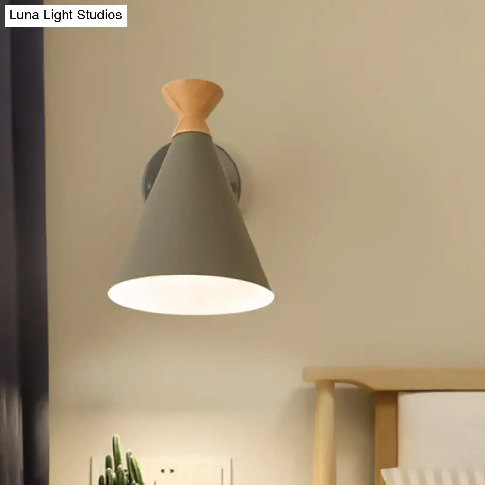 Blue Metal Cone Wall Light