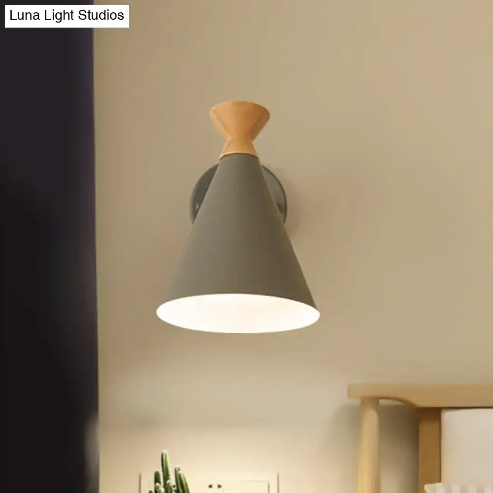 Blue Metal Cone Wall Light