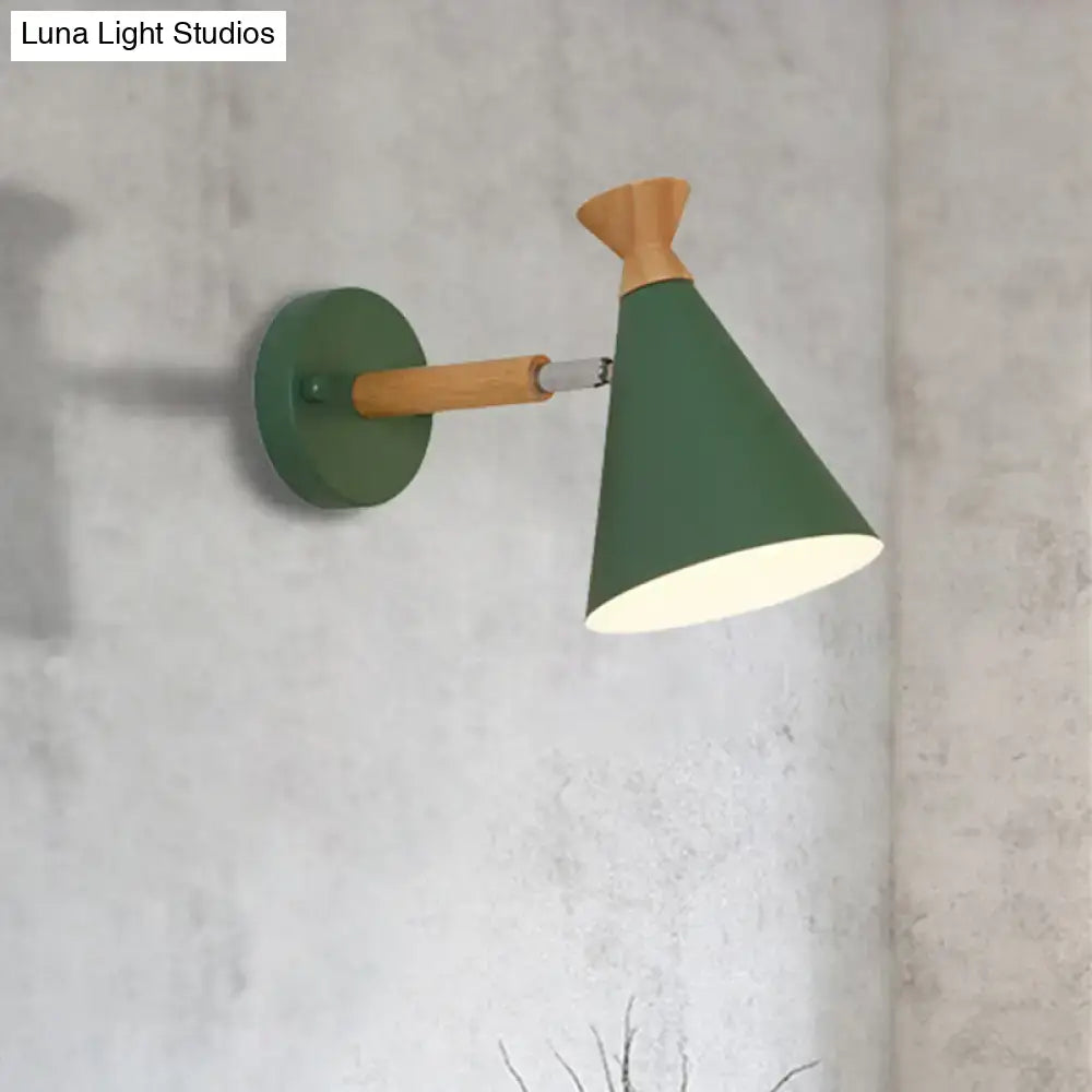 Blue Metal Cone Wall Light