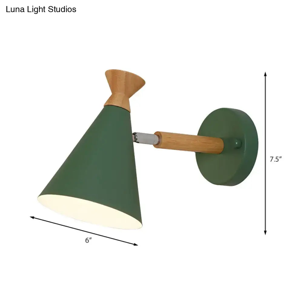 Blue Metal Cone Wall Light