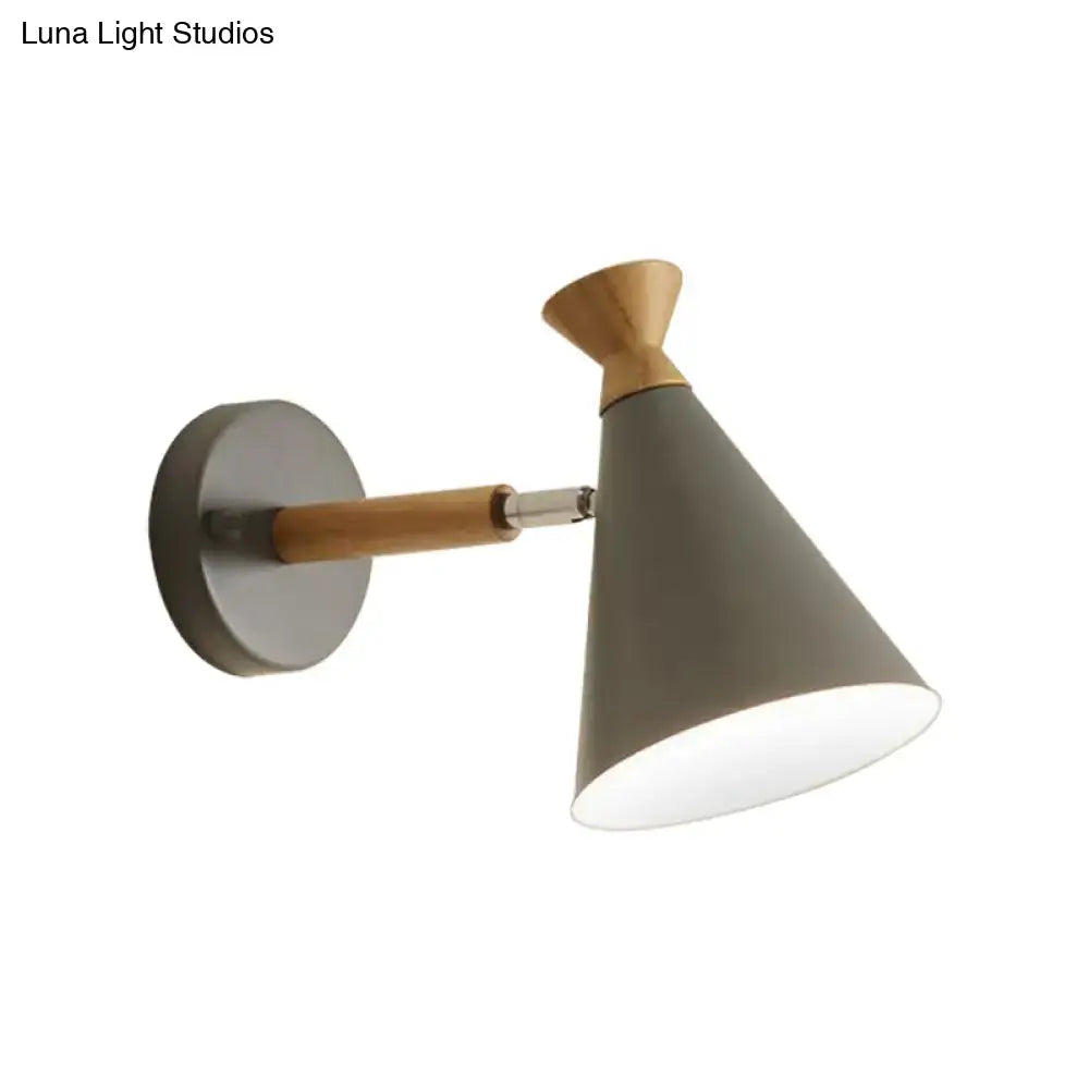 Blue Metal Cone Wall Light