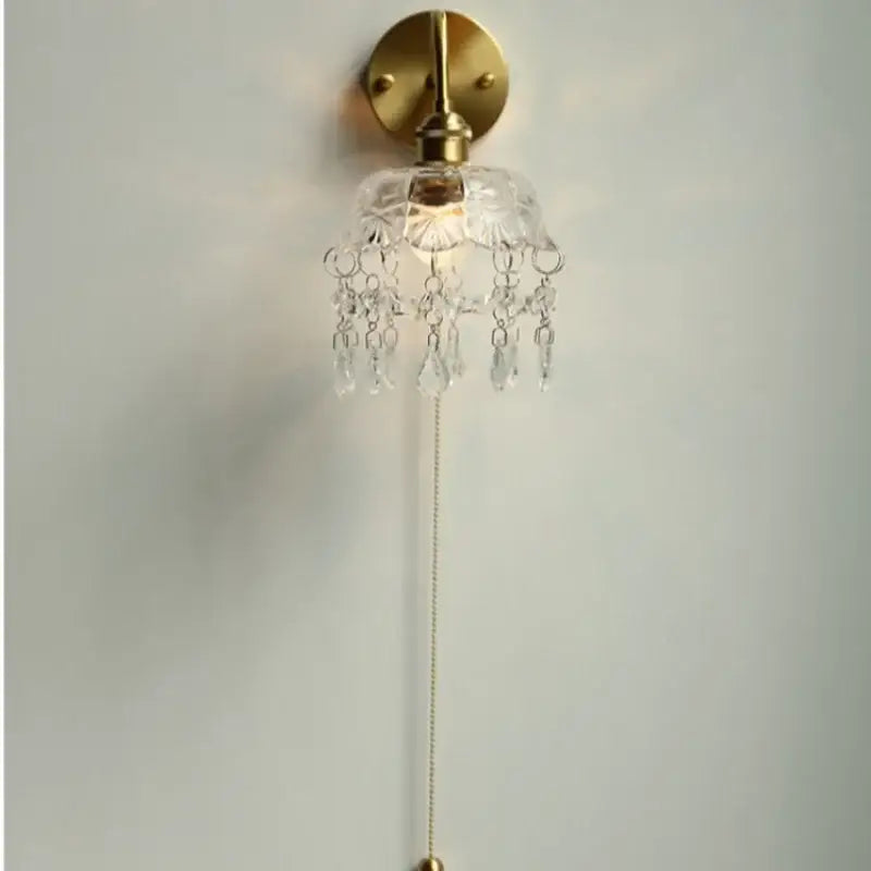 Brass Crystal Glass Sconce