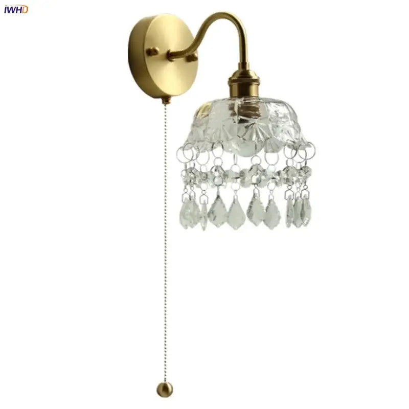 Brass Crystal Glass Sconce