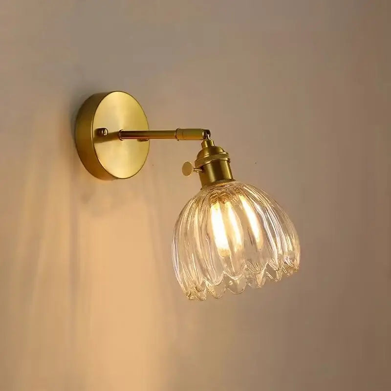Brass Faceted Glass Nordic Hallway Sconce