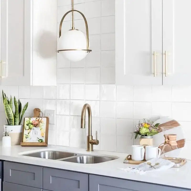 Brass Globe Pendant Light with Milky Glass Globe
